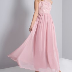 Абитуриентска Розова Бална Рокля Дантела и Шифон 2