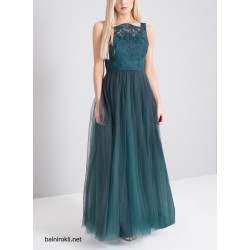 Абитуриентска Дълга Зелена Бална Рокля 