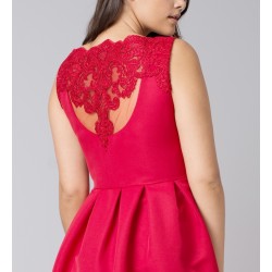 Официална  Вечерна Рокля Червен Сатен Макси 