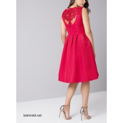 Официална  Вечерна Рокля Червен Сатен Макси 