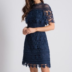 Елегантна Вечерна Коктейлна Рокля Тъмносин Цвят