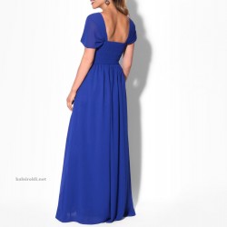 Абитуриентска Дълга Синя Рокля Шифон Класик Абитуриентска Дълга Синя Рокля Шифон Класик