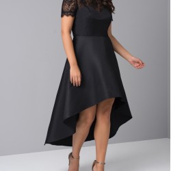 Асиметрична Вечерна Черна Рокля Макси Дами