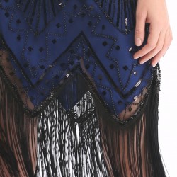 Блестяща Синя Рокля Декорации Ресни