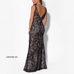 Дълга Дантелена Официална Рокля Русалка Дълга Дантелена Официална Рокля Русалка