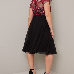 Бална Коктейлна Черна Рокля Бюстие Бродерия Макси Дами 