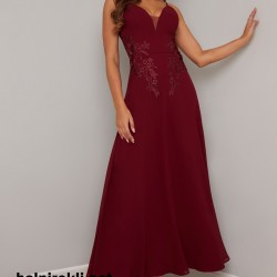 Бална Абитуриентска Тъмночервена Коктейлна Рокля Бална Абитуриентска Тъмночервена Коктейлна Рокля