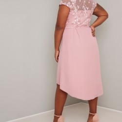 Асиметрична Абитуриентска Розова Рокля Макси Дами
