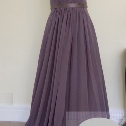 Бална Дълга Рокля Сив Цвят Шифон Гръцки Стил