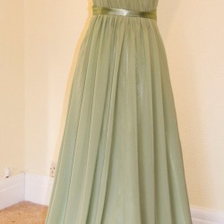 Бална Дълга Рокля Сив Цвят Шифон Гръцки Стил