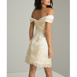 ЕЛЕГАНТНА ВЕЧЕРНА РОКЛЯ КРЕМ БРОДЕРИИ