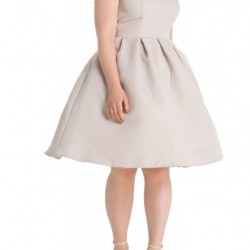 Елегантна Рокля Светлолилав Сатен Макси Размери