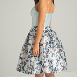 Абитуриентска Къса Многоцветна Рокля Бюстие