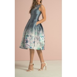 Вечерна Рокля Луксозен Флорален Сатен 3 Вечерна Рокля Луксозен Флорален Сатен 3