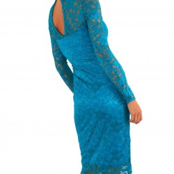 Дантелена Официална Рокля  Син Цвят