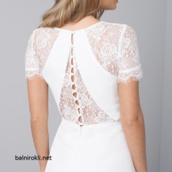 Асиметрична Вечерна Рокля Бял Крем Дантела Асиметрична Вечерна Рокля Бял Крем Дантела