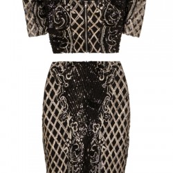 Блестяща Къса Секси Пола и Топ Черно и Златисто Блестяща Къса Секси Пола и Топ Черно и Златисто