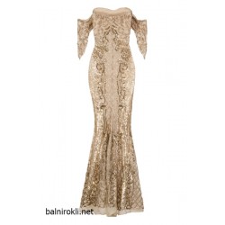 Абитуриентска Бална Блестяща Златиста Рокля Лукс Абитуриентска Бална Блестяща Златиста Рокля Лукс