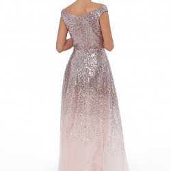 Абитуриентска Блестяща Бална Розова Рокля Деколте