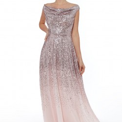 Абитуриентска Блестяща Бална Розова Рокля Деколте