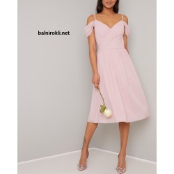 Елегантна Коктейлна Розова Рокля   Елегантна Коктейлна Розова Рокля