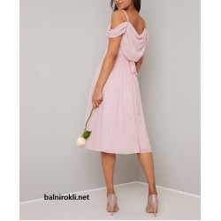 Елегантна Коктейлна Розова Рокля   Елегантна Коктейлна Розова Рокля