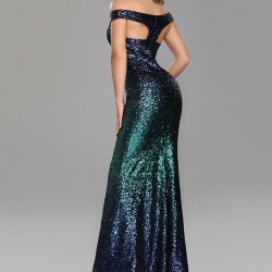 Абитуриентска Блестяща Дълга Рокля Деколте