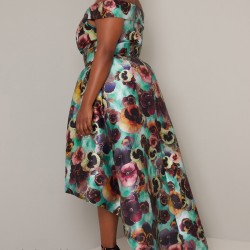 Асиметрична Абитуриентска Бална Рокля Флорал Макси Дами