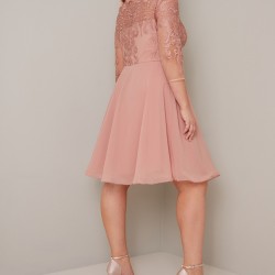 Елегантна Рокля Макси Дами Розово Злато