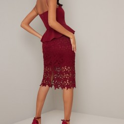 Бална Къса Червена Рокля Декорация