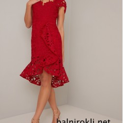 Дантелена Червена Рокля Секси