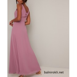 Бална Дълга Розова Рокля Шифон Бродерия Бална Дълга Розова Рокля Шифон Бродерия