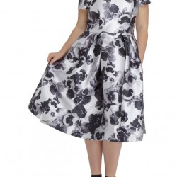 Елегантна Официална Рокля Принт Теменужки Макси 2