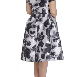 Елегантна Официална Рокля Принт Теменужки Макси 2