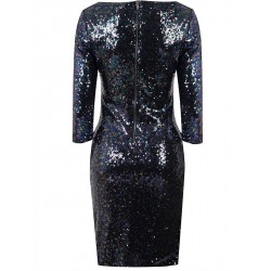 Блестяща Къса Тъмносиня Коктейлна Парти Рокля