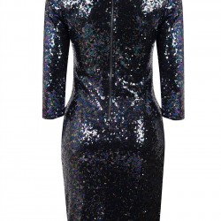 Елегантна Лилава Рокля Пайети 