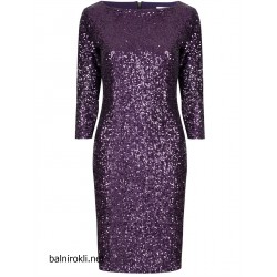 Елегантна Лилава Рокля Пайети 