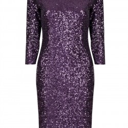 Елегантна Лилава Рокля Пайети 