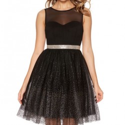  Елегантна Малка Черна Парти Рокля 