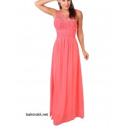 Дълга Официална Рокля Коралов Цвят