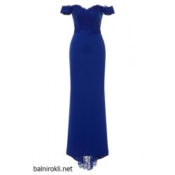 Дълга Елегантна Синя Рокля Русалка