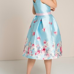 Елегантна Официална Рокля Макси Дами Светлосин Цвят