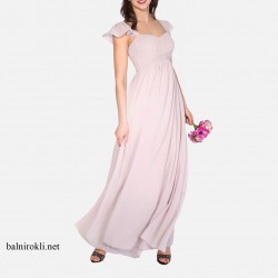 Бална Дълга Рокля Пастелен Цвят Шифон 4