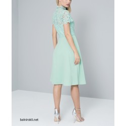 Вечерна Къса Зелена Официална Рокля Шифон