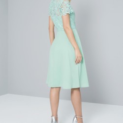 Вечерна Къса Зелена Официална Рокля Шифон