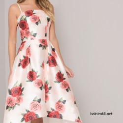 Асиметрична Официална Рокля Флорален Принт