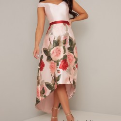 Асиметрична Лятна Официална Многоцветна Рокля за Парти Флорал