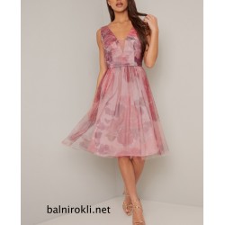 Абитуриентска Рокля Цветя Дигитален Принт 