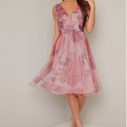 Абитуриентска Рокля Цветя Дигитален Принт 