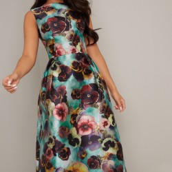 Абитуриентска Къса Многоцветна Рокля Теменужки